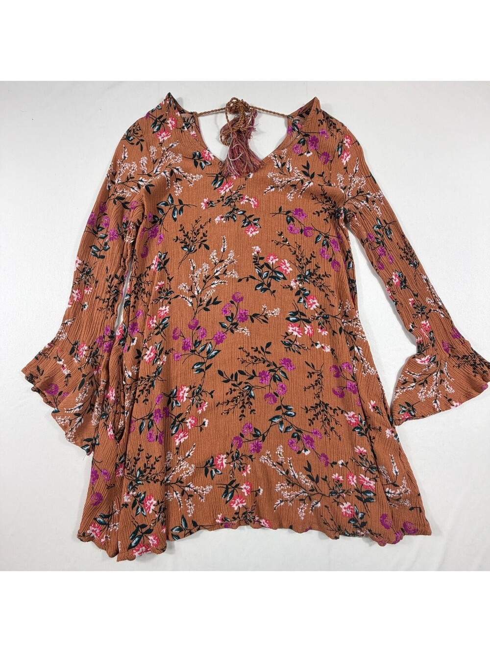 Umgee USA Floral Bell Sleeve Dress Size Small